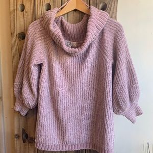 Pink loose off shoulder sweater